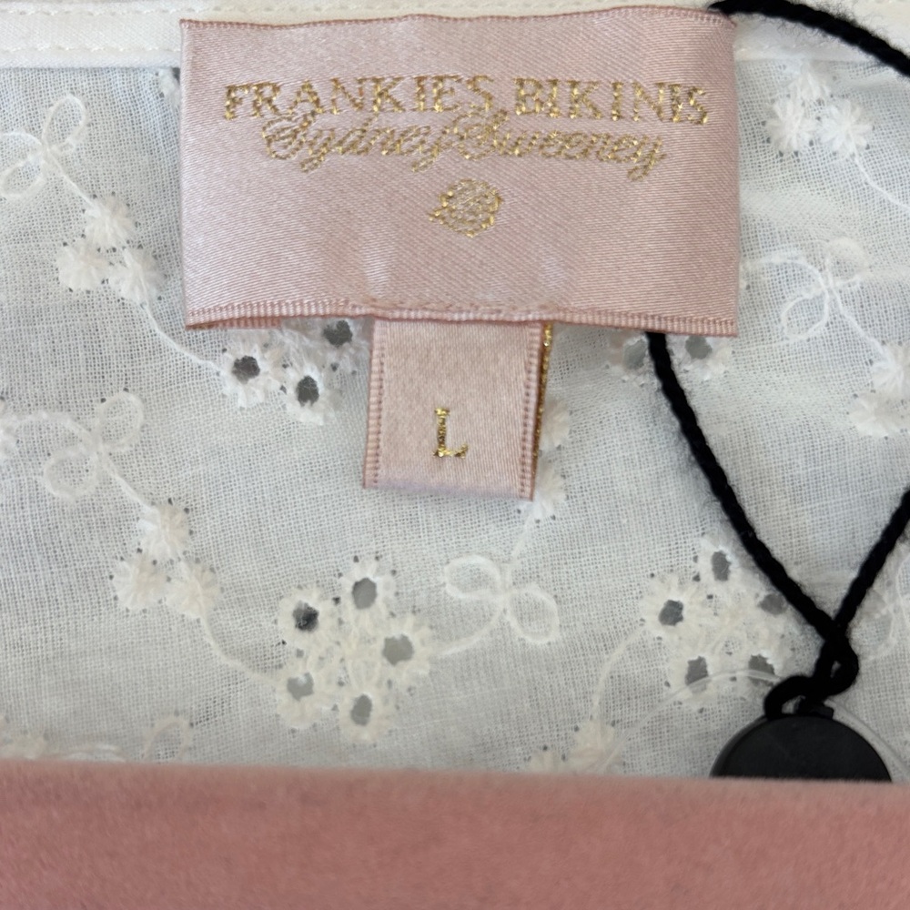 Frankies Bikinis x Sydney Sweeney Bardot Eyelet Flyaway Top White NWT Size L - Picture 11 of 15